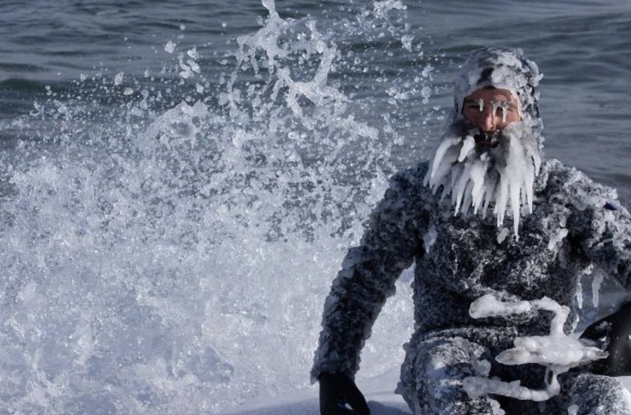 surfing in the cold